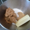 peanut butter, butter and sugars for gluten free monster cookie